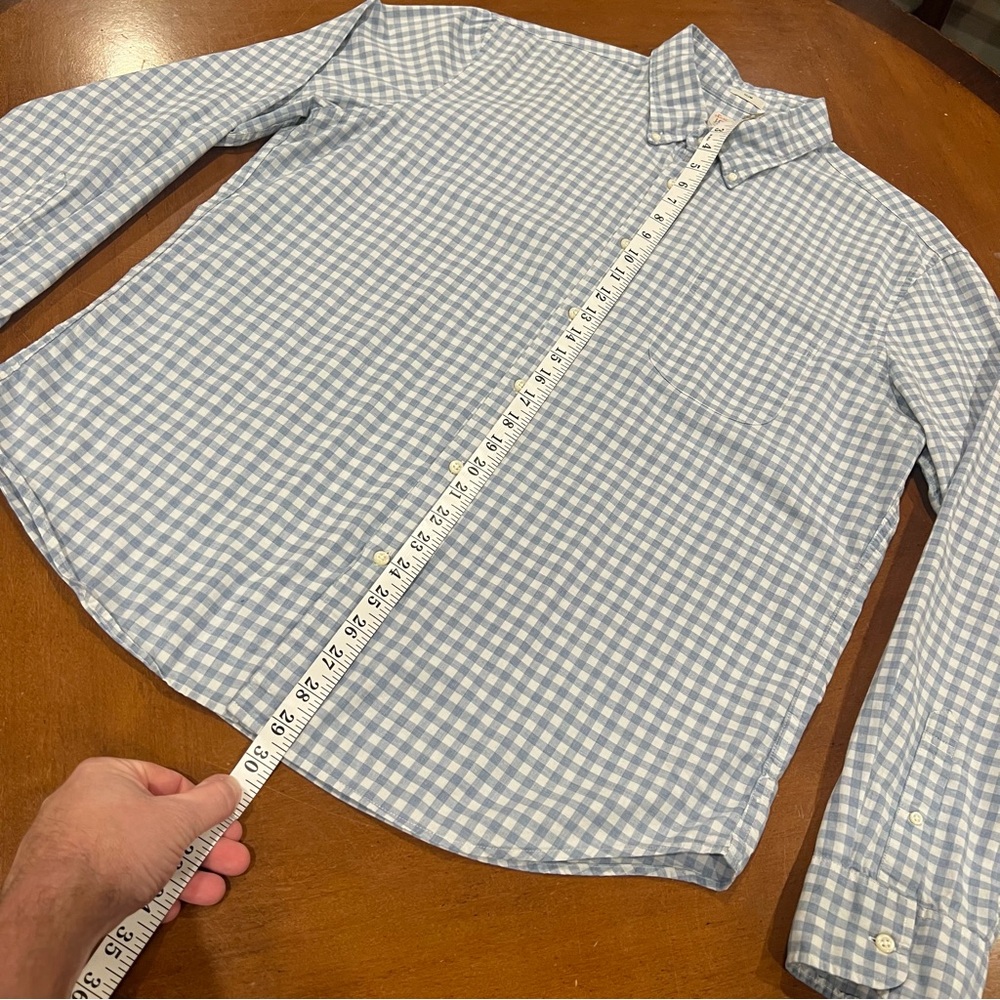 J.Crew Men’s Secret Wash Slim Fit Cotton Poplin Shirt Blue Plaid XL Preppy - Picture 15 of 16